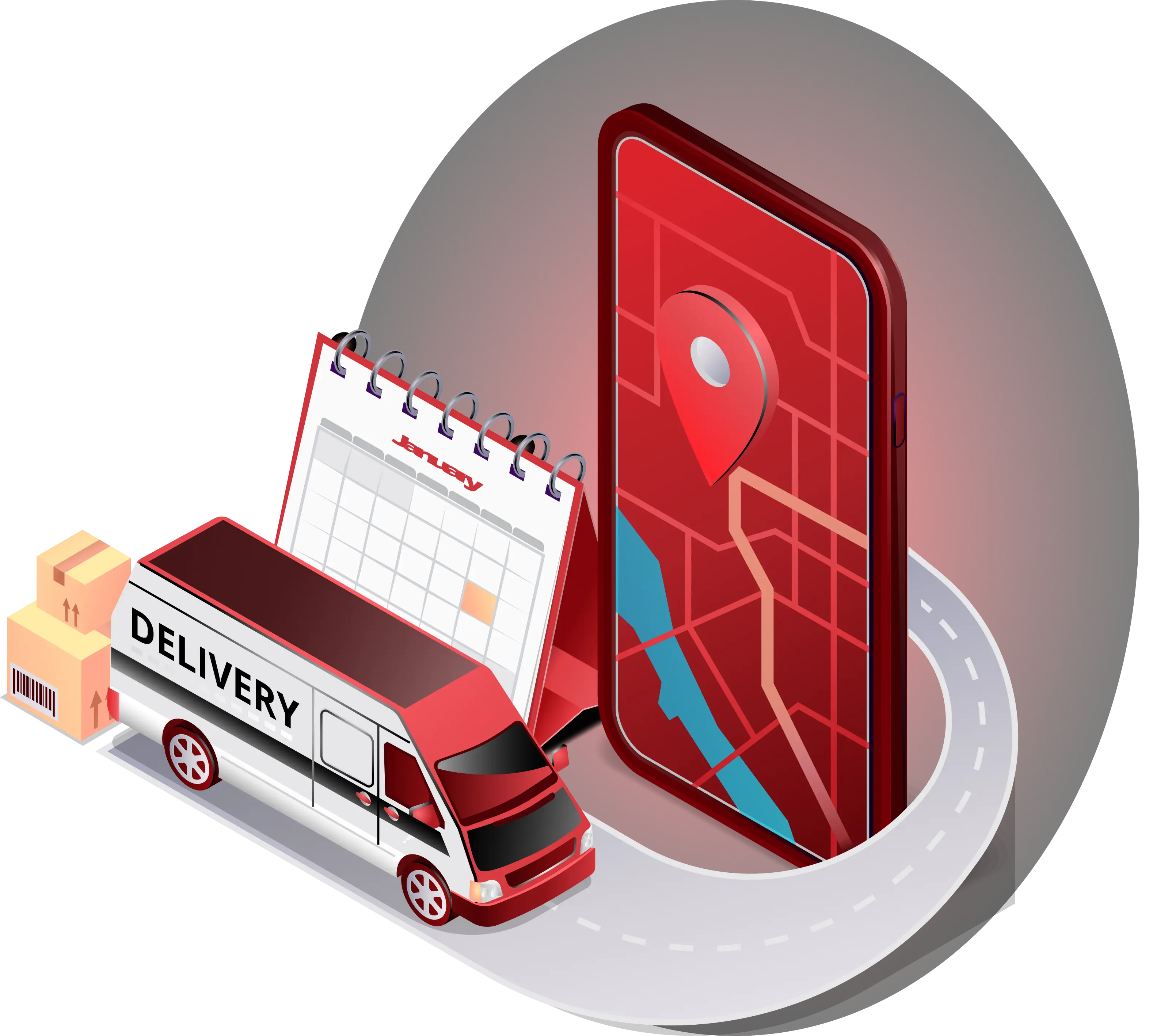 Complete mail hub illustration